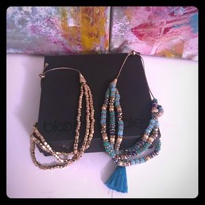Turquoise and gold bracelets